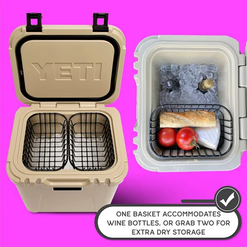 Vista 5 de Above Sea Level Cesta hielera para YETI Roadie 24 y YETI Roadie 32 – Bandeja de alambre seco para cofres de hielo YETI Roadie – Compatible