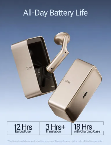 Vista 9 de Timekettle W4 Plus AI Translator Earbuds, pastilla de conducción ósea Dorado