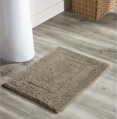 Vista 557 de Better Trends - Juego de 2 alfombras de baño 100% algodón, extra suaves, con borlas, de 17" x 24", alfombra de baño superabsorbente y reversible