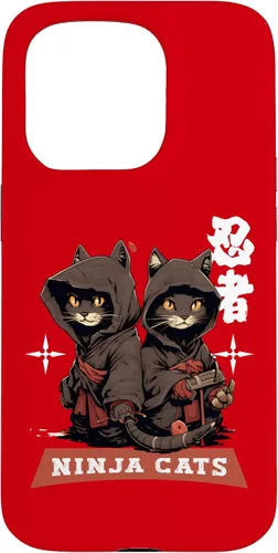 Vista 14 de iPhone 16 Kawaii Japanese Writing Samurai Ninja Cats Samurai Case