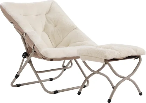 Vista 20 de Tiita Silla Cómoda Plegable, Silla de Acento Plegable de Gran Tamaño de Piel Sintética Suave, Silla de Descanso Perezosa para Niños, Adolescentes