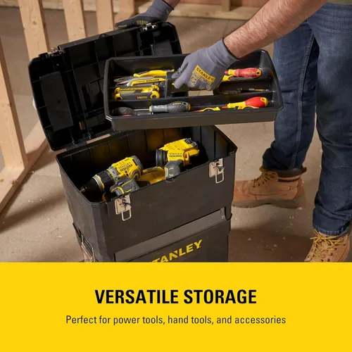 Vista 7 de Stanley Caja de herramientas móvil para centro de trabajo, unidades apilables de 2 niveles, 1-93-968