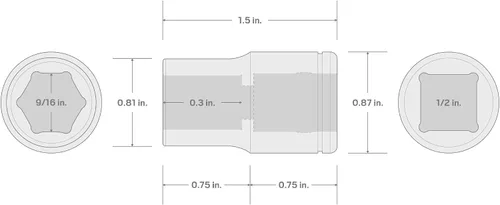 Vista 2 de TEKTON - Dado de encastre (pulgada)