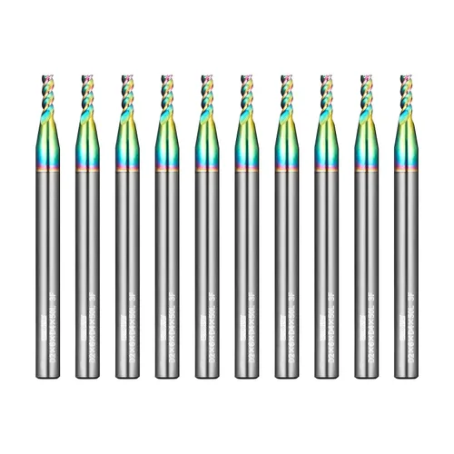 Vista 20 de Juego de fresas de extremo cuadrado de carburo WEXWE Tools Serie DLC, revestimiento tipo diamante, fresa para aluminio, cobre, aleaciones