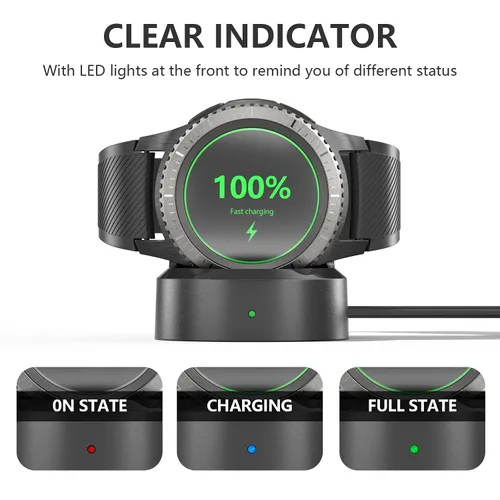 Vista 5 de Vanjua Cable de carga para reloj Samsung Gear S3, soporte de carga de repuesto inalámbrico compatible con Samsung Gear Sport, S2, S3 Classic