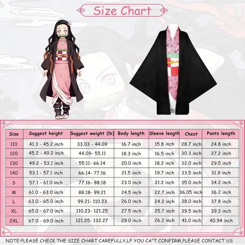 Vista 6 de TSCMRCDC Cosplay Costume Nezuko Anime Cosplay Costume Outfits Cape Christmas Halloween Uniform for Kids Girls and Women