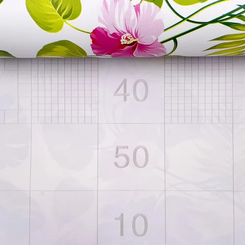 Vista 4 de SimpleLife4U Hawaii Flower Style Muebles Papel Autoadhesivo Estante Liner Maquillaje Joyería Gabinete Decoración 17.7 pulgadas Por 9.8 pies