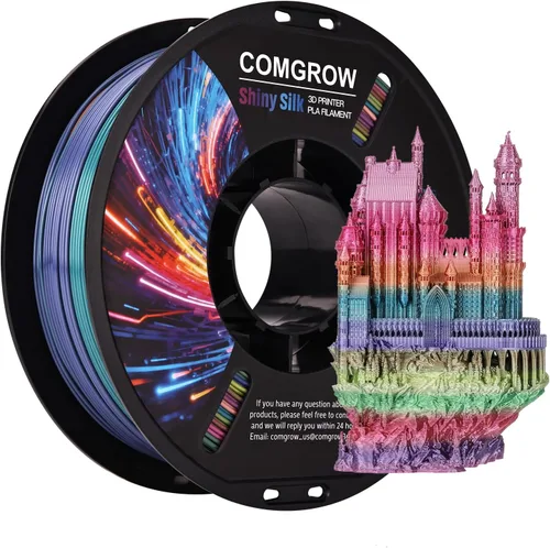 Vista 19 de Comgrow - Filamento para impresora 3D de seda PLA, color dual 2 en 1 negro y verde, filamento PLA para impresión 3D de 1.75mm, precisión dimensional
