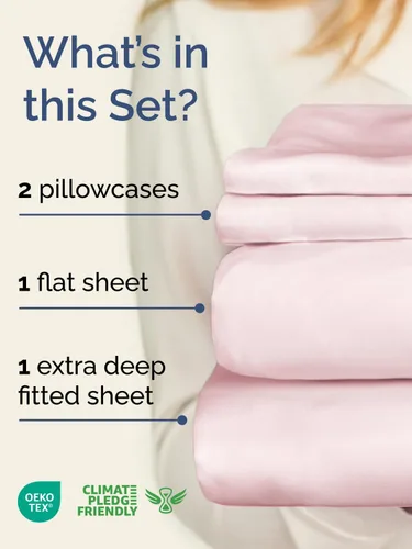 Vista 112 de Extra Deep Twin XL Sheet Set - 3 Piece College Dorm Room - White 01-Blanco
