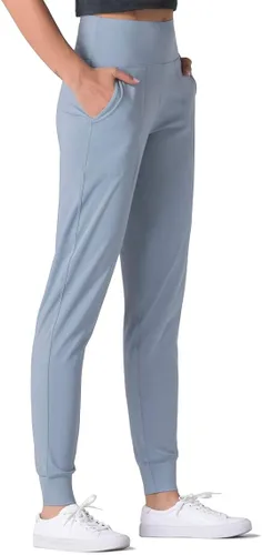 Vista 3 de Dragon Fit - Pantalones deportivos para mujer, con bolsillos y tiro alto, para yoga, ejercicios, pantalones cónicos, pantalones de descanso