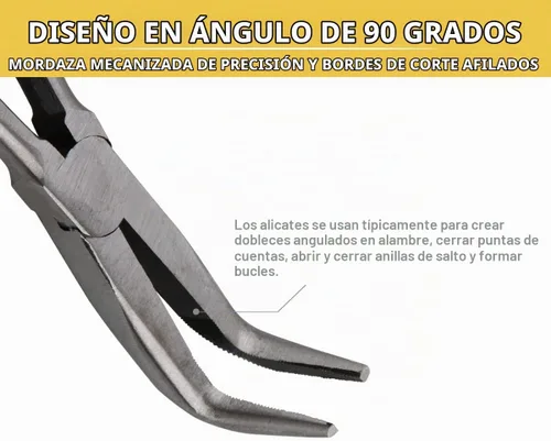 Vista 4 de Alicates de Punta Larga de Alcance Largo, Alicates de Punta Curva de 90 Grados de 11 Pulgadas para Mecánicos, Técnicos o Reparaciones Domésticas