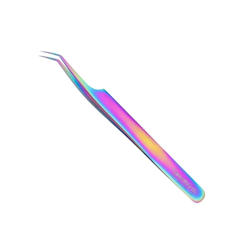 Vista 2 de Pinzas de extensión de pestañas de calidad suiza, volumen ruso, titanio, multicolor, J1 (Dolphin)