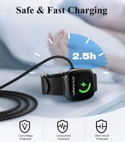 Vista 4 de TiMOVO Cargador compatible con Fitbit Versa 4/Versa 3/Sense 2/Sense, cable de carga USB-A/C, soporte magnético para Google Pixel Watch 3/Pixel Watch