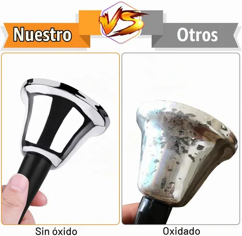 Vista 3 de Paquete de 4 campanas de mano, campanas de acero plateado, campanas sonoras con asa, campanas de cena para interior de aula, para línea
