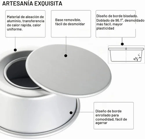 Vista 4 de EXGOX Paquete de 2 moldes redondos antiadherentes de aluminio profundo de 4 pulgadas con fondo extraíble para hornear pasteles redondos