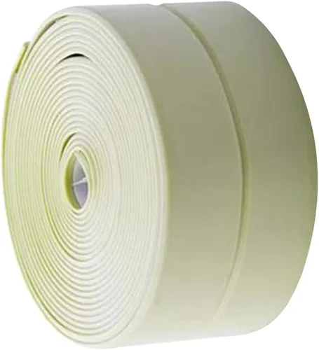 Vista 10 de Queenbox Cinta selladora de cinta de calafateo de 0.8 x 39.4 pulgadas, cinta de sellado autoadhesiva impermeable para protector de borde de Beige