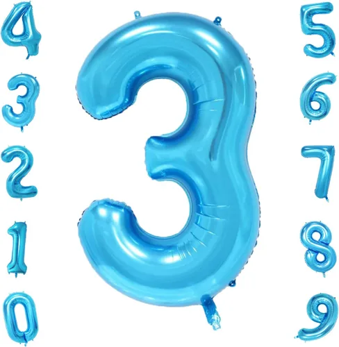 Vista 12 de Globo azul con el número 0, 40 pulgadas, Mylar premium, reutilizable, para decoración de fiesta de cumpleaños