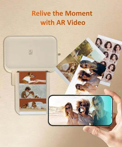 Vista 5 de HPRT CP4100 - Impresora fotográfica de 4 x 6 con 108 hojas y 2 cintas, impresión Wi-Fi por sublimación de tinte térmico a todo color, impresora