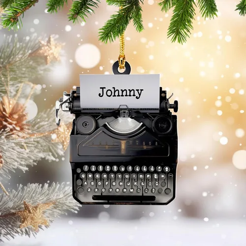 Vista 2 de Adorno de máquina de escribir personalizado, adorno de máquina de escribir antiguo, máquinas de escribir manuales, decoración de máquina de escribir