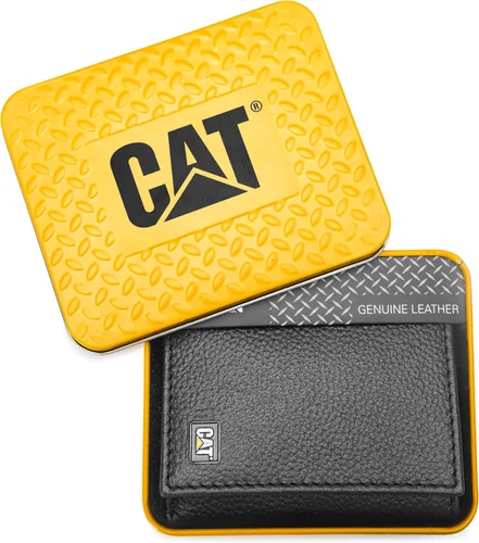 Vista 2 de Caterpillar Billetera triple de cuero para hombre con ventana de identificación