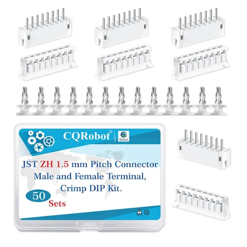 Vista 9 de CQRobot JST EL 4.5 mm de paso 2 pines conector electrónico IC macho, enchufes hembra carcasa y kit de terminales de crimpado en T macho/hembra. 50