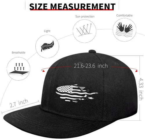 Vista 51 de Puerto Rico Hat Snapback Hats for Men Women, Puerto Rico Flag Design, Anjustable Trucker Cap Flat Brim