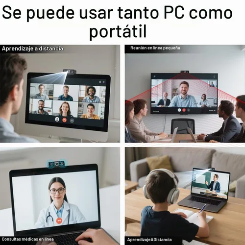 Vista 4 de Diccik Cámara web 2K para PC, videollamadas Full HD, corrección de luz HD, funciona con Skype, Zoom, FaceTime, Hangouts, PC/Mac/Laptop/MacBook/Tablet