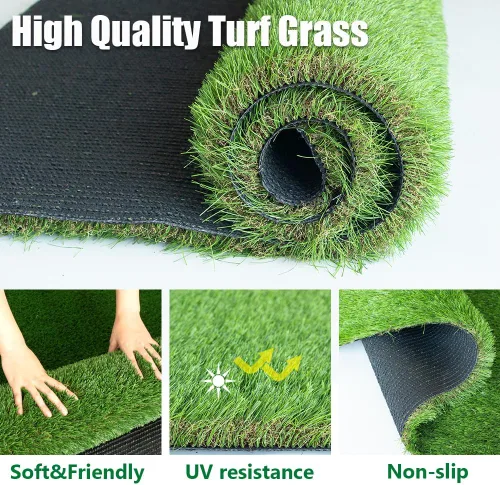 Vista 4 de Petgrow Césped artificial lujoso de césped realista 1 X 10 pies, césped falso sintético para perros de 1.57 pulgadas de altura ultragruesa