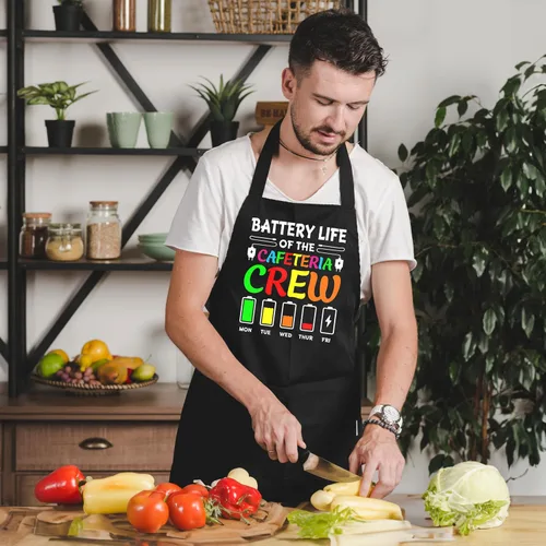 Vista 4 de Cafeteria Worker Gifts Adjustable Apron with Pockets, Lunch Lady Hero Appreciation Gifts