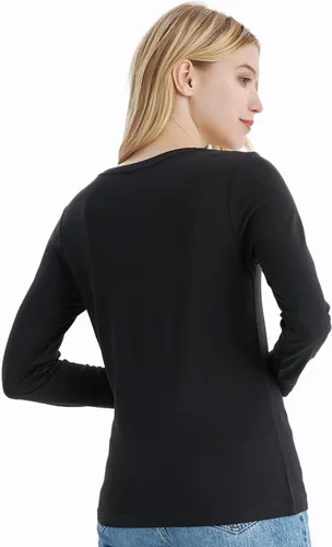 Vista 2 de Merino Protect 100% lana merino capa base mujer térmica ropa interior suave manga larga camisa para senderismo esquí