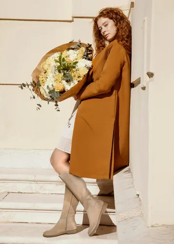 Vista 5 de Shoe'N Tale Botas altas hasta la rodilla con tacón bajo plano y punta redonda elástica para mujer con cremallera lateral
