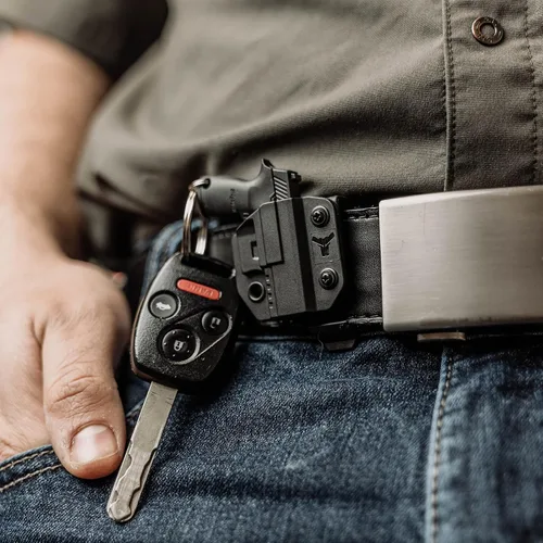 Vista 2 de Llavero en forma de pistola mini con funda y clip para cinturón - de Blade-Tech Holsters
