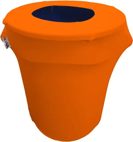 Vista 46 de LA Linen Funda elástica de elastano ajustable para cubo de basura Slim Jim de 23 galones, cubierta de contenedor de residuos, decoración de patio