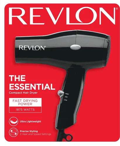 Vista 5 de Revlon Secador de pelo compacto Diseño ligero de 1875 W, perfecto para viajes, (negro)