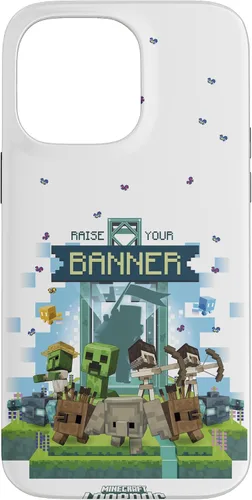 Vista 21 de Minecraft Legends Raise Your Banner Mobs Group Shot - Carcasa para iPhone 17
