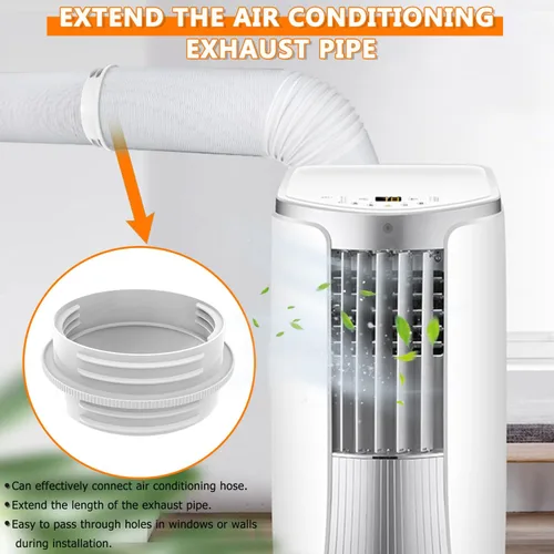 Vista 6 de Conector de manguera de aire acondicionado portátil para ambos 5.1"/5.9" Exhasut Vent Hoses, Universal Exhaust Hose Coupler, Universal Mobile AC