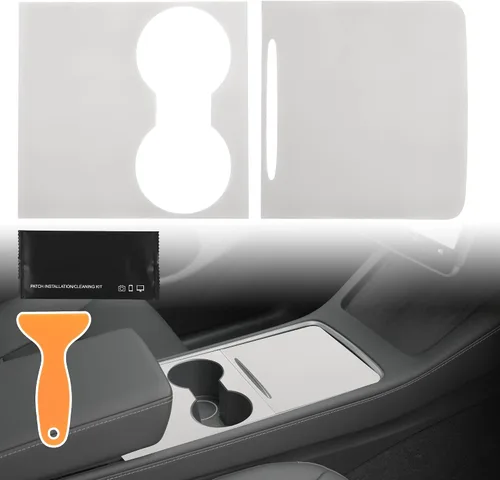 Vista 5 de Tinlucys Funda para consola central, accesorios interiores diseñados para Tesla Modelo 3 Modelo Y, funda de cuero para reposabrazos de consola