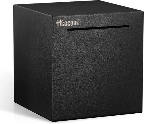 Vista 7 de hicocool Alcancía para adultos debe romperse para abrir, alcancía de acero inoxidable para adultos para dinero real, banco de dinero de metal Negro