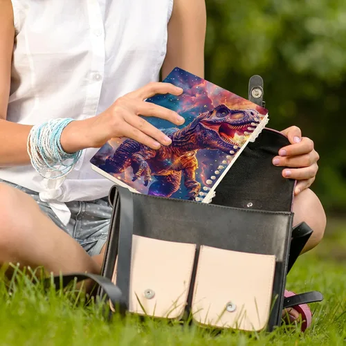 Vista 6 de UMIRIKO Dinosaur T-rex Galaxy Spiral Notebook Journal College Ruled Notebook 8.3"x5.7" Journal with 60 Lined Pages A5 Spiral Notebooks for Women Men