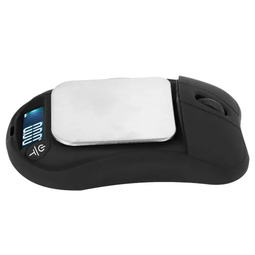 Vista 6 de Báscula digital de bolsillo electrónico portátil de 7.05 oz/0.00 oz, báscula de ratón óptica para computadora, herramienta de pesaje de té de joyería