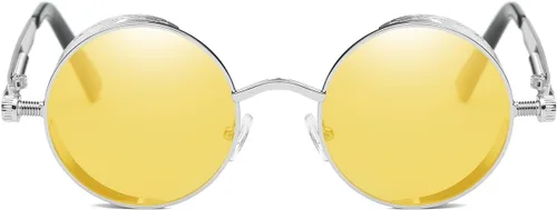 Vista 29 de Dollger Gafas de sol vintage Steampunk Retro Metal Round Circle Frame