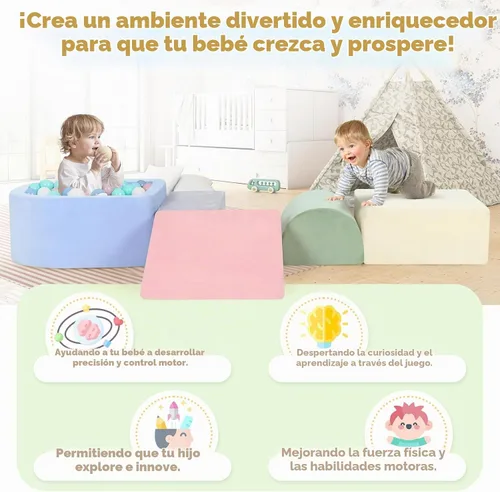 Vista 3 de Bloques de escalada de espuma Whiffee para niños pequeños, juguetes de escalada para niños pequeños en interiores, bloques de escalada para niños