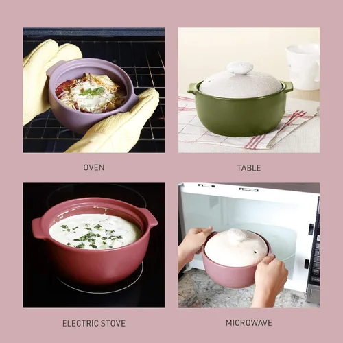 Vista 3 de Estufa de cerámica Neoflam Kiesel 1QT, utensilios de cocina, Kiesel, L, Ciruela