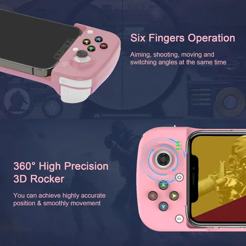 Vista 5 de Megadream Controlador de videojuegos móvil para iPhone iOS Android PC funciona con iPhone 14131211X iPad Samsung Galaxy TCL tablet Apex Legends Call