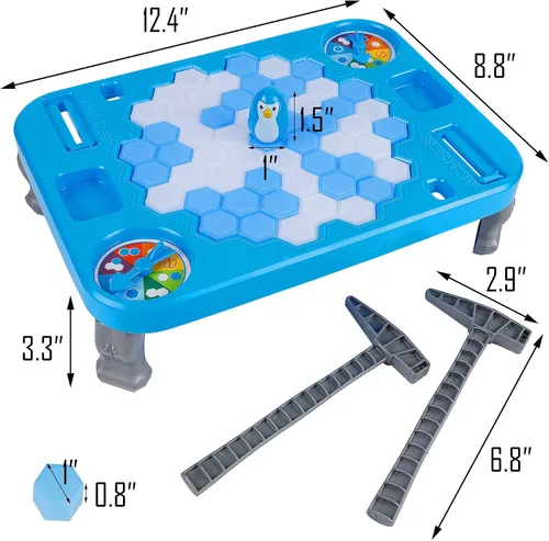 Vista 4 de DR.DUDU Juego Rompe Hielo Salva al Pingüino en el Bloque de Hielo, Juego Divertido Familiar, Activa la Trampa del Pingüino, Regalos para el Día