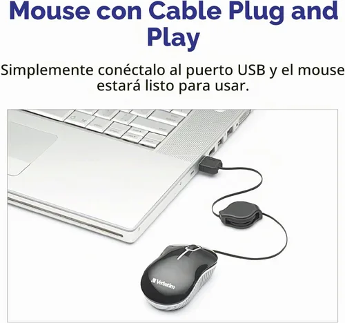 Vista 4 de Verbatim Mini Mouse óptico para viajero Serie Commuter, color rosa 98618, Negro