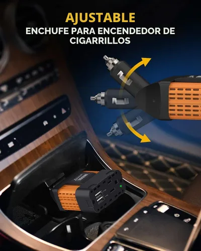 Vista 3 de Inversor de corriente para automóviles, de la marca Ampeak, de 12 V CC a 110 V CA, con puerto USB Pico de sobretensión de 200 W, 1 toma de CA, USB