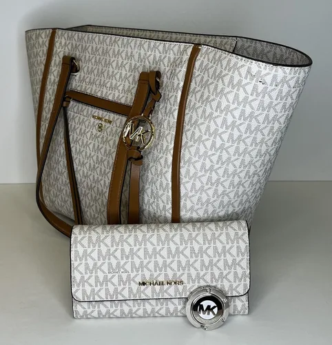 Vista 4 de Michael Kors Carine MD Tote con cartera triple a juego y gancho para bolso