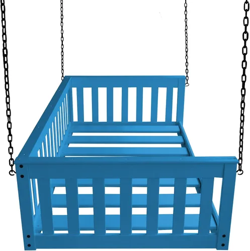 Vista 4 de Amish-Made - Cama de columpio de madera negra con cadenas Negro (Black Paint)