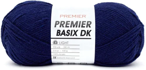 Vista 4 de Premier Yarns Basix DK - Hilo de peso, hecho de acrílico, hilo ideal para ganchillo y tejido, lavable a máquina, rubor, 3.5 onzas, 306 yardas